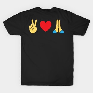 Peace Love Prayer icons T-Shirt